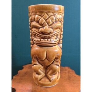 Vintage Orchids of Hawaii Ku Warrior God Tiki Mug R-71 Open Mouth